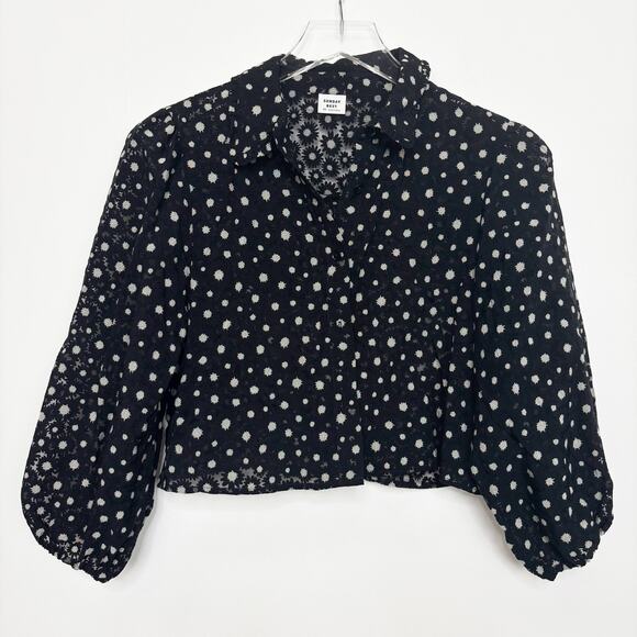 Aritzia Sunday Best Sheer Floral Button Up Bonita Blouse XS - Picture 1 of 6